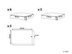 Beliani Sada potahů na zahradní polštáře krémově bílá CASTELLA