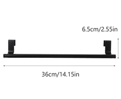 Camerazar Věšáky 2ks černé na dveře kuchyňské skříně koupelnový držák na ručníky