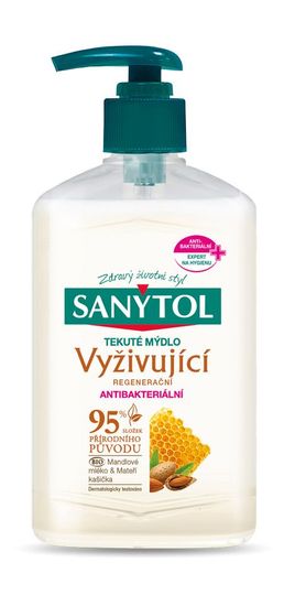 Sanytol mýdlo, tekuté, dezinfekční, vyživující, mandlové mléko, 250 ml