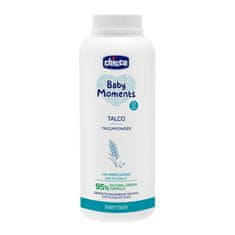 Chicco Pudr dětský Baby Moments s ryžovým škrobem 95 % přírodních složek 150 g