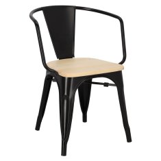 Intesi Židle Paris Arms Wood černá, sedák borovice natural