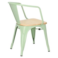 Intesi Židle Paris Arms Wood zelená, sedák borovice natural