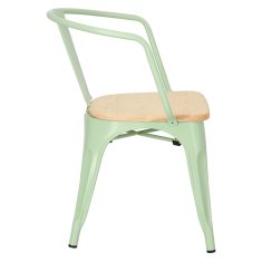 Intesi Židle Paris Arms Wood zelená, sedák borovice natural