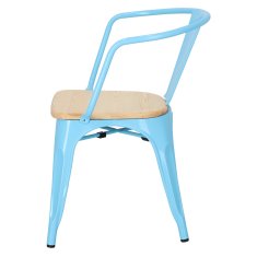 Intesi Židle Paris Arms Wood modrá, sedák borovice natural