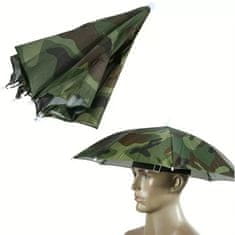 Pronett XJ5388 Deštník na hlavu pro rybáře 65 cm, maskáč