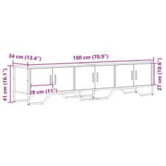 Vidaxl TV skříňka šedá sonoma 180 x 34 x 41 cm kompozitní dřevo