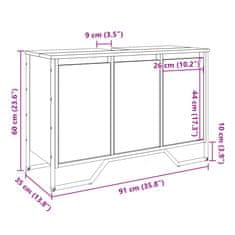 Vidaxl Koupelnová skříňka pod umyvadlo dub sonoma 91x35x60 cm kompozit