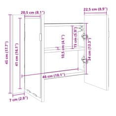 Vidaxl LED zrcadlová skříňka dub sonoma 60x12x45 cm kompozitní dřevo