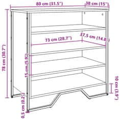 Vidaxl Botník černý 80 x 38 x 78 cm kompozitní dřevo