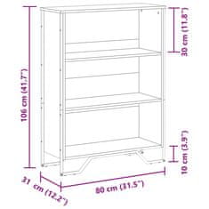 Vidaxl Knihovna hnědý dub 80 x 31 x 106 cm kompozitní dřevo