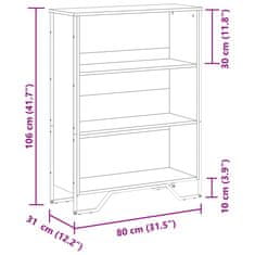 Vidaxl Knihovna černá 80 x 31 x 106 cm kompozitní dřevo