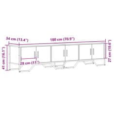 Vidaxl TV skříňka dub sonoma 180 x 34 x 41 cm kompozitní dřevo