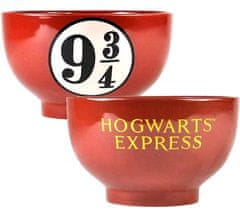 CurePink Keramická miska Harry Potter: Nástupiště 9 3|4 (14 x 9 cm) červená