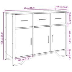 Vidaxl Příborník kouřový dub 97 x 32,5 x 74,5 cm kompozitní dřevo