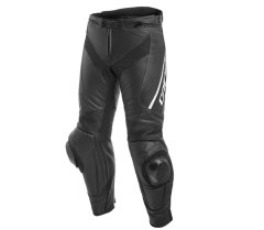 Dainese kalhoty DELTA 3 LEATHER PANTS BLACK/BLACK/WHITE - vel. 50