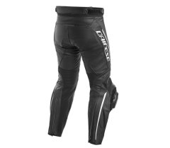 Dainese kalhoty DELTA 3 LEATHER PANTS BLACK/BLACK/WHITE - vel. 50