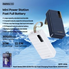 REMAX RPP-506 Power Bank 30000mAh USB / USB-C 22.5W, bíla