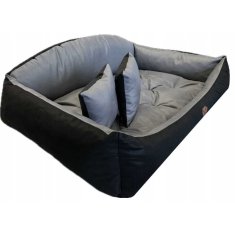 KOMFORTHOME Voděodolný pelíšek pro psy s ohrádkou 115x95 cm | Černá a šedá
