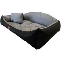 KOMFORTHOME Voděodolný pelíšek pro psy s ohrádkou 115x95 cm | Černá a šedá
