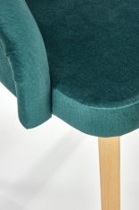 Halmar Dřevěná jídelní židle TOLEDO 2 dub medový / tap. MONOLITH 37 (tmavě zelená) (1p=1szt)