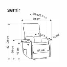 Halmar Elektrické rozkládací křeslo SEMIR s funkcí elektrického rozkládání / zásuvka USB, hořčicová (2p=1szt) (2 Karton)