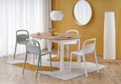 Halmar Moderní jídelní stůl RINGO barva deska dub, nohy - bílá (102-142x102x76 cm) (2p=1szt) (2 Karton)