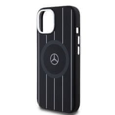 MERCEDES  Liquid Silicon Stripes Pattern MagSafe Zadní Kryt pro iPhone 15 Black