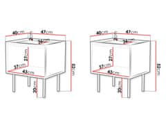 Veneti Set 2x noční stolek NOXA - bílý