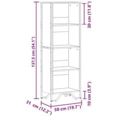 Vidaxl Knihovna dub sonoma 50 x 31 x 137,5 cm kompozitní dřevo