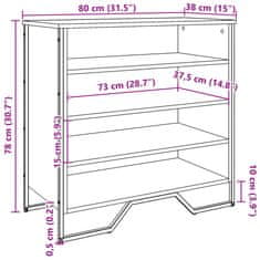 Vidaxl Botník dub sonoma 80 x 38 x 78 cm kompozitní dřevo