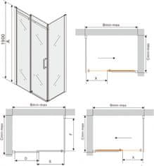 Mexen Mexen Omega výsuvný sprchový kout 130 x 70 cm, grafit, chrom - 825-130-070-01-40 - MEXEN