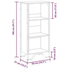 Vidaxl Knihovna dub sonoma 50 x 31 x 106 cm kompozitní dřevo