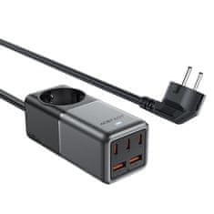 shumee Stolní nabíječka nabíjecí stanice Z2 GaN 75W PD 3x USB-C 2x USB-A černá a šedá