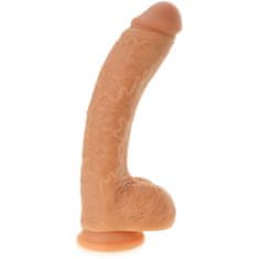 XSARA Žilnatý penis elastické dildo s varlaty na přísavce - 72693860