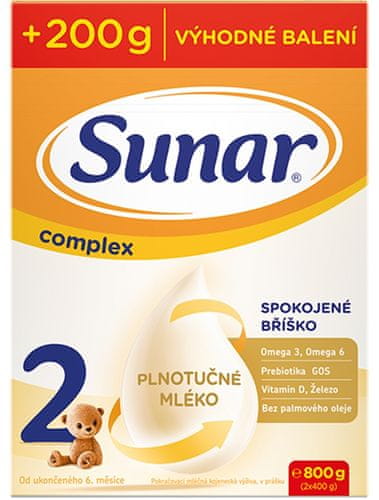 Sunar Complex 2 pokračovací kojenecké mléko, 800 g