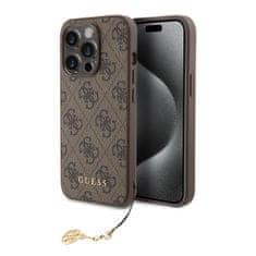 Guess  4G Charm Zadní Kryt pro iPhone 15 Pro Tone on Tone Brown