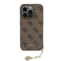 Guess  4G Charm Zadní Kryt pro iPhone 15 Pro Tone on Tone Brown