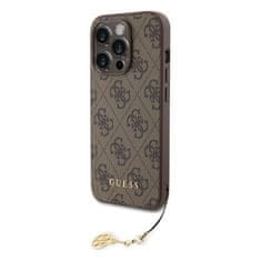 Guess  4G Charm Zadní Kryt pro iPhone 15 Pro Tone on Tone Brown