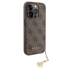 Guess  4G Charm Zadní Kryt pro iPhone 15 Pro Tone on Tone Brown