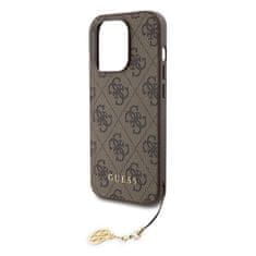 Guess  4G Charm Zadní Kryt pro iPhone 15 Pro Tone on Tone Brown