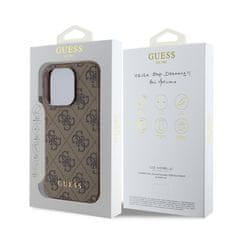 Guess  4G Charm Zadní Kryt pro iPhone 15 Pro Tone on Tone Brown