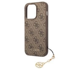 Guess  4G Charm Zadní Kryt pro iPhone 14 Pro Tone on Tone Brown