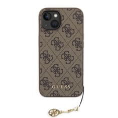 Guess  4G Charm Zadní Kryt pro iPhone 15 Tone on Tone Brown