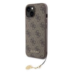 Guess  4G Charm Zadní Kryt pro iPhone 15 Tone on Tone Brown