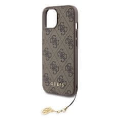 Guess  4G Charm Zadní Kryt pro iPhone 15 Tone on Tone Brown