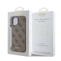 Guess  4G Charm Zadní Kryt pro iPhone 15 Tone on Tone Brown