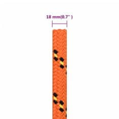 Vidaxl Lodní lano oranžové 18 mm 100 m polypropylen