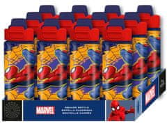 CurePink Plastová láhev na pití s pítkem Marvel|Spiderman: Pavučina a Spiderman (objem 500 ml)