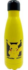 CurePink Nerezová láhev na pití Pokémon: Mrkající Pikachu (objem 500 ml)