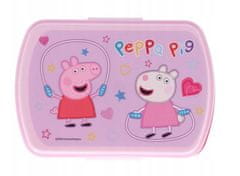 CurePink Set láhev na pití a potravinový box Peppa Pig|Prasátko Pepa: Švihadlo (objem láhve 500 ml|box 17 x 11 x 6 cm)